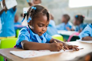 Haitian Student working diligently!